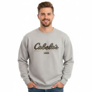 Cabela's Men's Gray Graphic Crewneck Sweatshirt - Size Large - Outdoor Active
